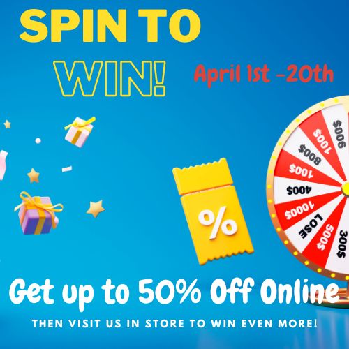 Get Up To 50% Off your first full month of storage. Then Spin To Win In Store For Even More Savings
